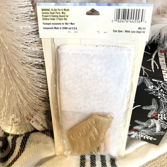 Vintage Angel Victorian Centerpiece Tree Topper Kit Eyes Shut White Lace Craft - Picture 5 of 6